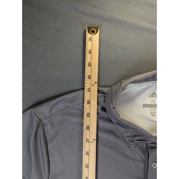 Adidas Golf Polo Shirt XL Men's Gray Short Sleeve Quick Dry Performance - Picture 4 of 10